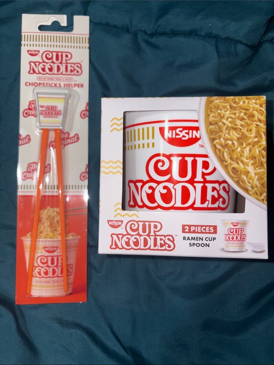 nissin Other - Nissin Cup Noodles Red Chopsticks Helper & Ramen Cup Spoon Set
